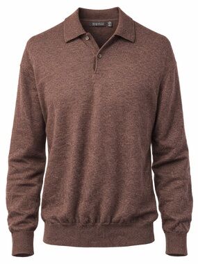 Barneys New York Merino Wool Polo Sweater Mens XL Brown Made In Italy